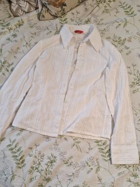 White Button-Up Collared Shirt